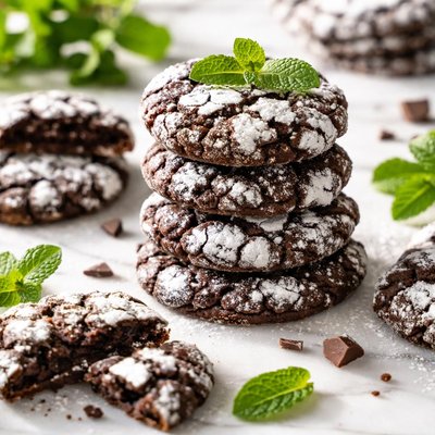 Image of Chocolate Mint Crinkle Cookies