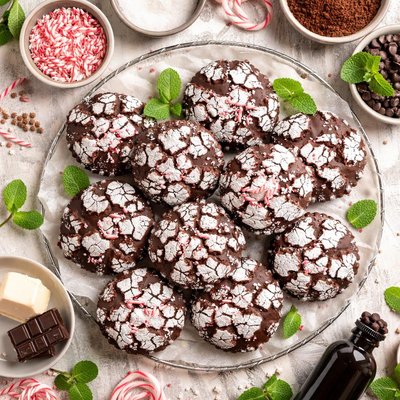 Image of Chocolate Mint Snowtop Cookies Christmas