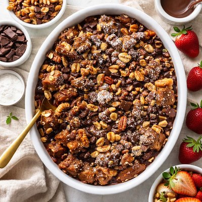 Image of Chocolate Mixed Nut Bread Pudding
