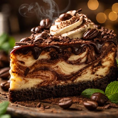 Image of Chocolate Mocha Swirl Cheesecake