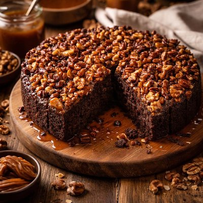 Image of Chocolate Nut Upside Down Cake