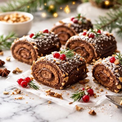 Image of Chocolate Nut Yule Log Cookies