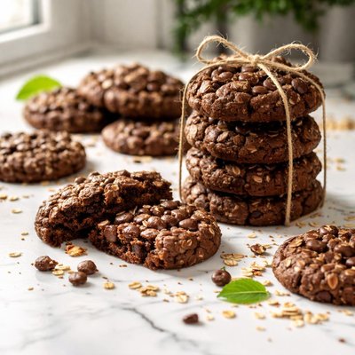Image of Chocolate Oat Bran Cookies with Chocolate Chips