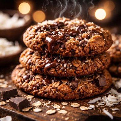 Image of Chocolate Oatmeal Coconut Cookies