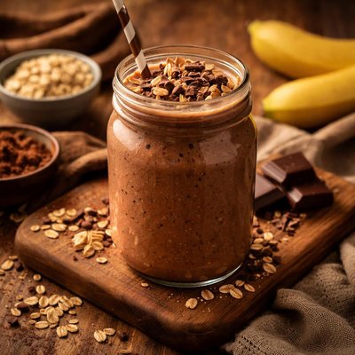 Image of Chocolate Oatmeal Smoothie the Perfect Post Workout Breakfast