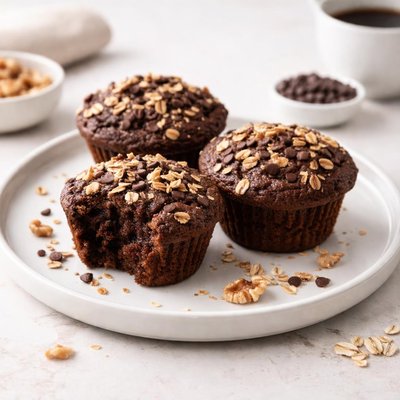 Image of Chocolate Oatmeal Walnut Muffins