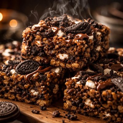 Image of Chocolate Oreo Rice Krispies Squares Microwave