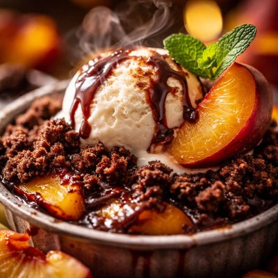 Image of Chocolate Peach Dessert