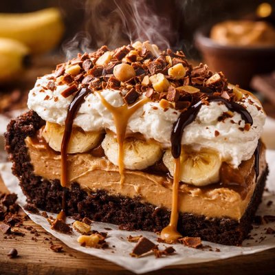 Image of Chocolate Peanut Butter Banana Cream Pie