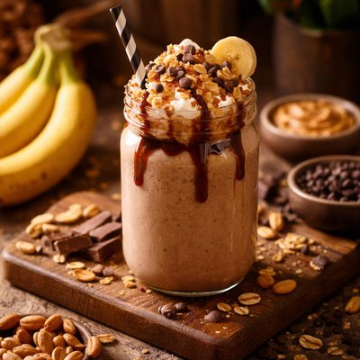 Image of Chocolate Peanut Butter Banana Milkshake