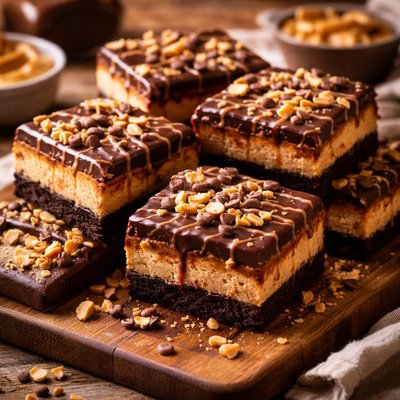 Image of Chocolate Peanut Butter Cheesecake Bars