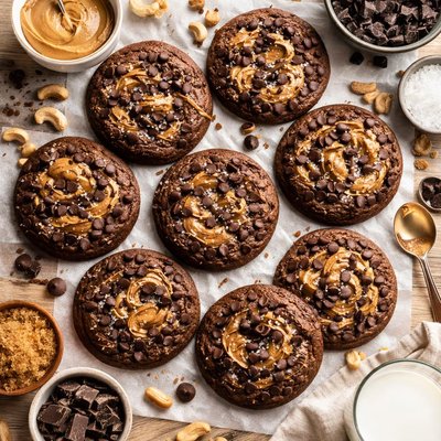 Image of Chocolate Peanut Butter Chocolate Chip Cookies