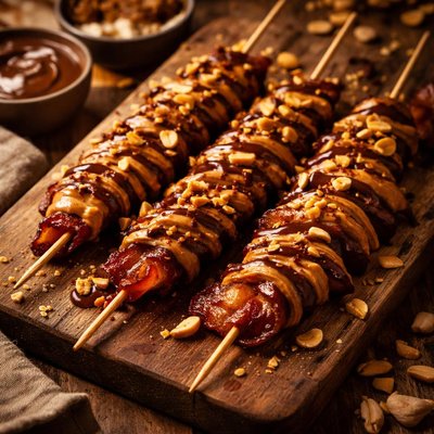 Image of Chocolate Peanut Butter Classic Bacon Skewers