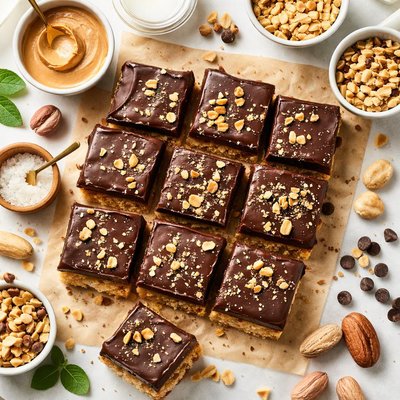 Image of Chocolate Peanut Butter Crispy Squares Vegan Gluten Free
