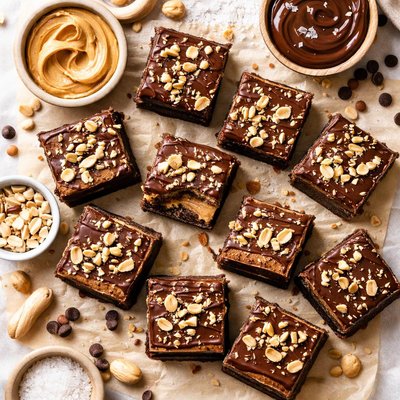 Image of Chocolate Peanut Butter Fudgy Squares