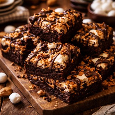 Image of Chocolate Peanut Butter Marshmallow Swirl Brownies