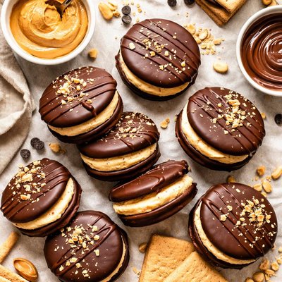 Image of Chocolate Peanut Butter Moon Pies
