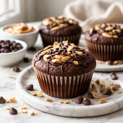 Image of Chocolate Peanut Butter Muffins