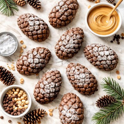 Image of Chocolate Peanut Butter Pinecone Cakes