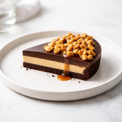Image of Chocolate Peanut Butter Tart with Caramel Peanut Glaze