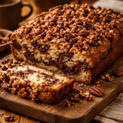 Image of Chocolate Pecan Coffee Cake Just Right for Any Time
