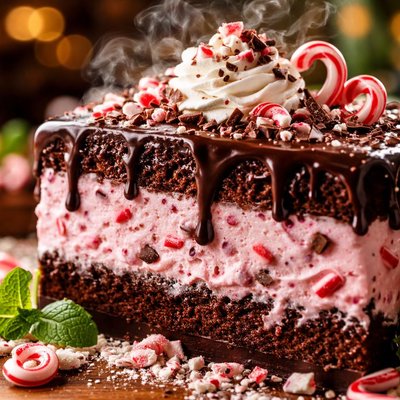 Image of Chocolate Peppermint Ice Cream Cake