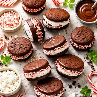 Image of Chocolate Peppermint Marshmallow Sandwiches