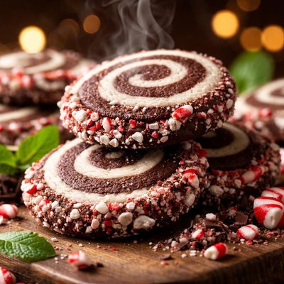 Image of Chocolate Peppermint Pinwheel Cookies