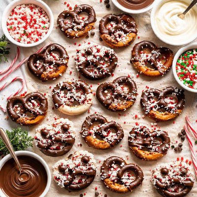 Image of Chocolate Peppermint Pretzels