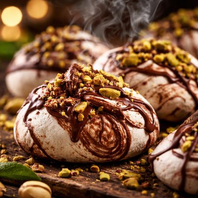 Image of Chocolate Pistachio Meringues