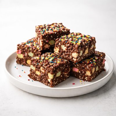 Image of Chocolate Rainbow Krispies Treats