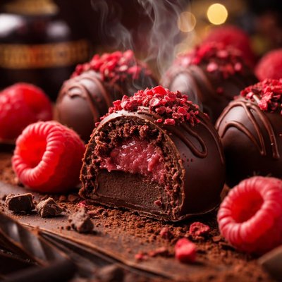 Image of Chocolate Raspberry Chambord Truffles for Your Valentine