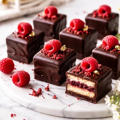 Image of Chocolate Raspberry Petit Fours