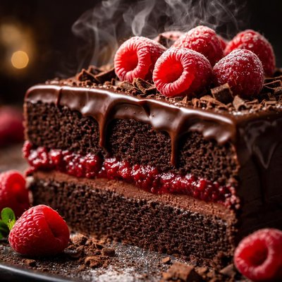 Image of Chocolate Raspberry Truffle Cake