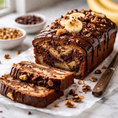 Image of Chocolate Ribbon Banana Loaf