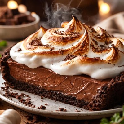 Image of Chocolate Silk Pie with Marshmallow Meringue