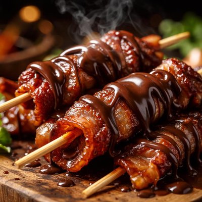 Image of Chocolate Skewered Bacon