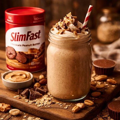 Image of Chocolate Slim Fast Slimfast Peanut Butter Smoothie Healthy