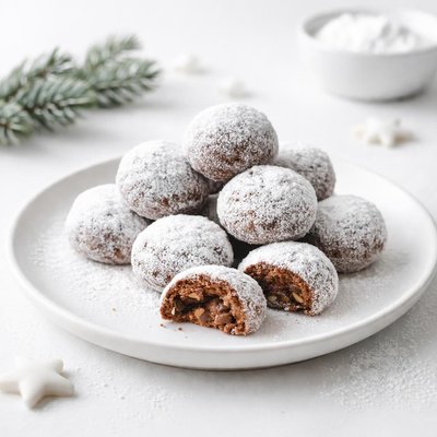 Image of Chocolate Snowball Cookies Christmas