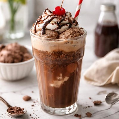 Image of Chocolate Soda or Float Fountain Style Lightened