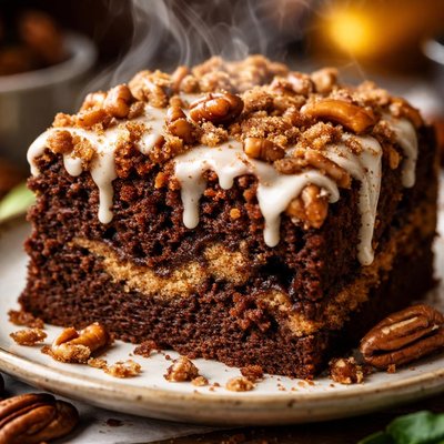 Image of Chocolate Sour Cream Coffee Cake W Topping and Glaze