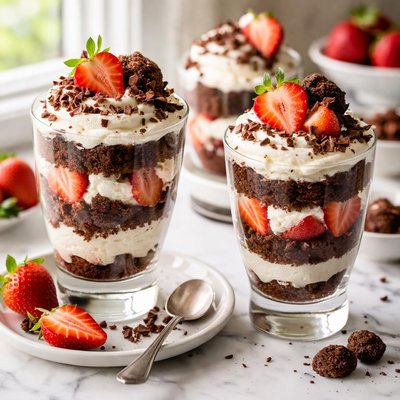 Image of Chocolate Strawberry Cookie Parfaits