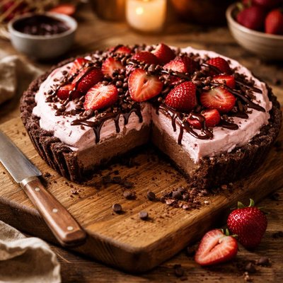 Image of Chocolate Strawberry Jiggle Puff Pie