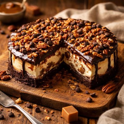 Image of Chocolate Surprise Turtle Cheesecake