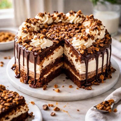 Image of Chocolate Toffee Crunch Ice Cream Cake