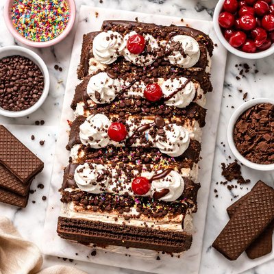 Image of Chocolate Wafer Cookie Ice Cream Cake