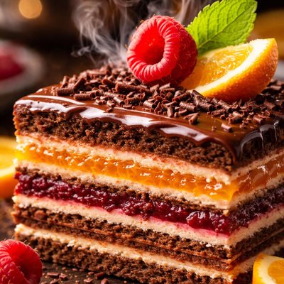 Image of Chocolate Wafer Orange Raspberry Cream Cake