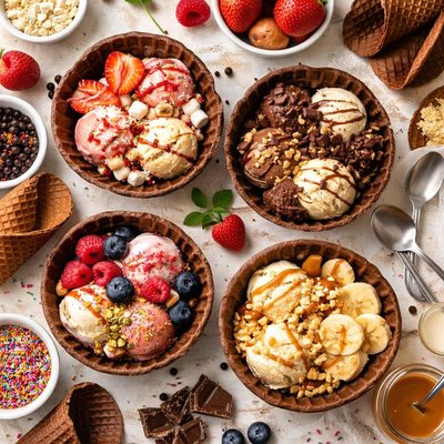 Image of Chocolate Waffle Cones or Bowls