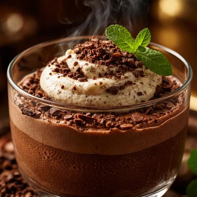 Image of Chocolate Wattleseed Mousse with Wattleseed Cream