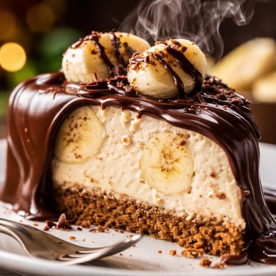 Image of Chocolate Wrapped Banana Cheesecake